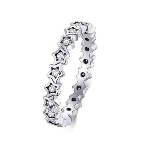 9K Weißgold Verlobungsringe Weiß Moissanite Ringe, Stern Partner Ringe Damen Größe 52 (16.6) von Skcess