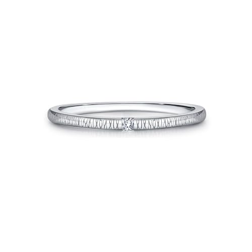 9K Weißgold Wedding Ring Weiß Moissanite Ringe 1.5mm, Linienstruktur Der Eingelegten Steine Verlobungsring Damen Größe 60 (19.1) von Skcess