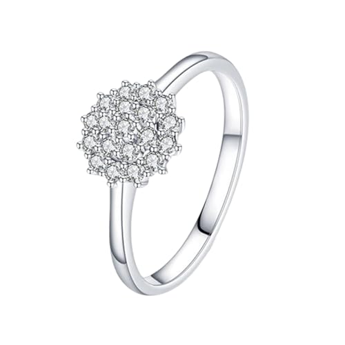 9K Weißgold Zierlicher Ring Weiß Moissanite Ring Women's 9X9mm, Eingelegte Steine Partnerringe Damen Größe 58 (18.5) von Skcess