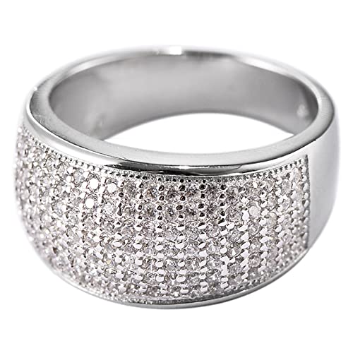 Damen Ring 925 Silber, Trauringe Silber Einfacher Zirkonia Zircon Ring Geschenke für Damen Frauen Freundin Größe 52 (16.6) von Skcess