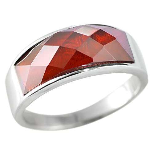 Damenring Silber, Ringe Damen Silber Granatring Zircon Ring Geschenke für Damen Frauen Freundin Größe 58 (18.5) von Skcess