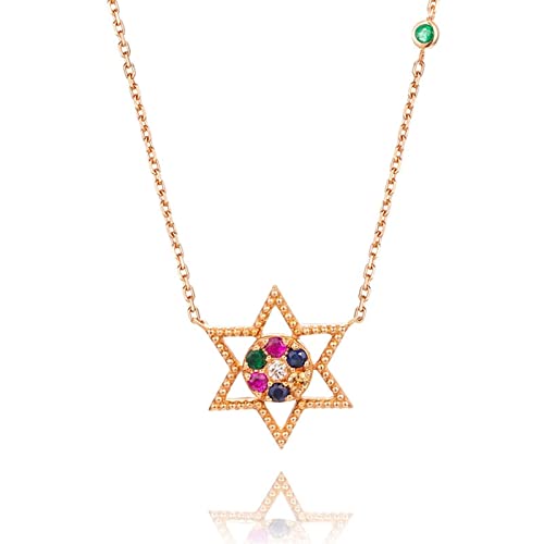 Halskette mit Anhänger Damen Rosegold, Kette Damen Vintage mit 0.126Ct Guter Schliff Stern Juwel 18 Karat Luxuriöses Damenhalskettengeschenk Halskette mit Anhänger Damen Rosegold, Kette Damen Vintage mit 0.126Ct Guter Schliff Stern Juwel 18 Karat Luxuriöses Damenhalskettengeschenk von Skcess