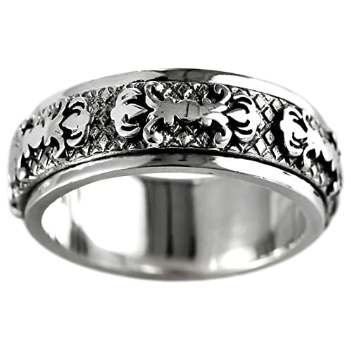 Herren Ringe 925 Silber, Engagement Ring Silber Vajra-Drehring Ringe für Herren Männer Größe 56 (17.8) von Skcess