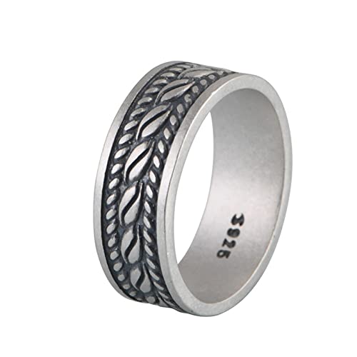 Herrenringe, Sterlingsilber Ring Herren Silber Ähren Ringe für Herren Männer Größe 61 (19.4) von Skcess