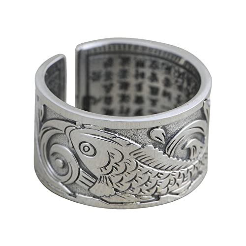 Herrenringe 990 Sterlingsilber, Ringe Herren Silber Karpfen Ringe für Herren Männer Adjustable von Skcess