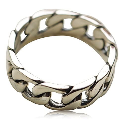 Männer Ringe, Sterlingsilber Ringe Herren Silber Kette Ringe für Herren Männer Größe 53 (16.9) von Skcess