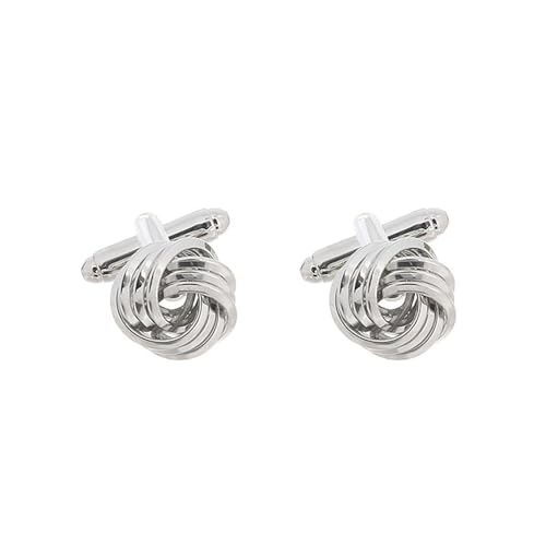 Manchettenknoepfe Herren Silber, Manchettenknoepfe Herren Verdrehte Messing Manchettenknoepfe Herren 1.5 CM von Skcess