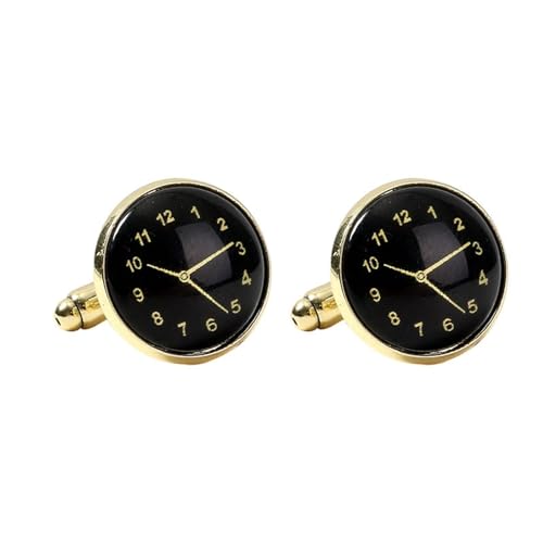 Skcess Manschettenknöpfe Herren Gold, Herren Manschettenknöpfe Uhr Legierung Manschettenknöpfe 1.8 cm von Skcess