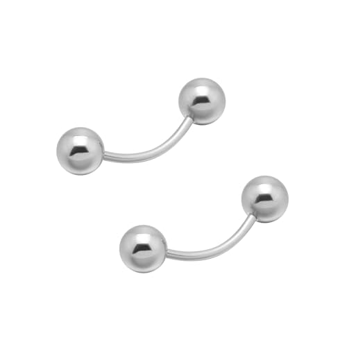 Manschettenknöpfe Hochzeit Silber, Manschettenknöpfe Doppelter Runder Ball Messing Herren Manschettenknöpfe 15X8 MM von Skcess