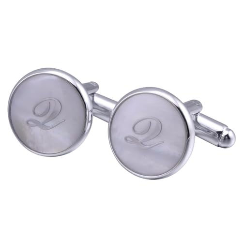 Manschettenknöpfe Silber-Q, Herren Manschettenknöpfe Q Kupfer Herren Manschettenknöpfe 15X15 MM von Skcess