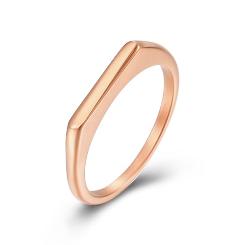 Ring Edelstahl Damen, Ringe Roségold Schmal 2,3 Mm Geschenke für Damen Frauen Freundin Größe 60 (19.1) von Skcess