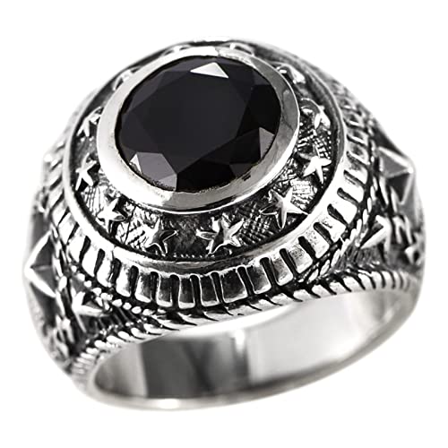 Ring Herren, Sterlingsilber Ring Männer Silber Stern Zircon Ring Ringe für Herren Männer Größe 57 (18.1) von Skcess