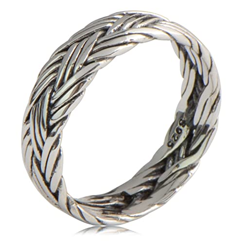 Ring Set Silber, Herren Ring Silber Vintage-Webart Ringe für Herren Männer Größe 63 (20.1) von Skcess