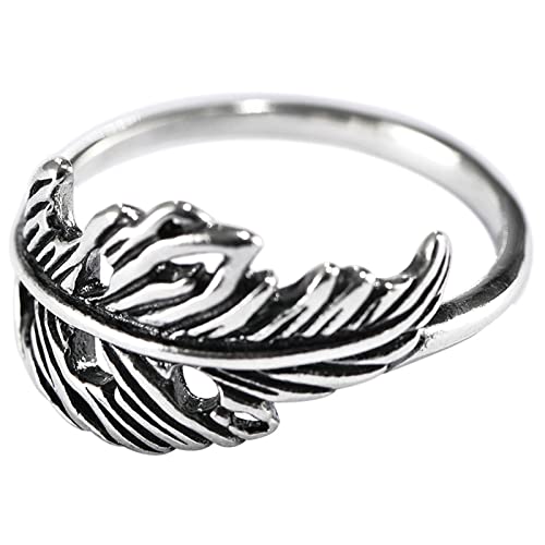 Ring Set Silber 925 Damen, Ringe Männer Silber Blattring Ringe für Herren Männer Größe 52 (16.6) von Skcess