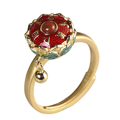 Ring Silber, Verlobung Gold Rotor Geschenke für Damen Frauen Freundin Adjustable von Skcess
