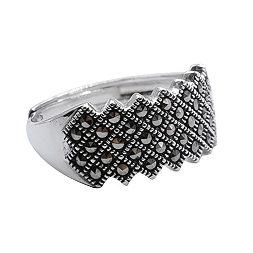 Ring Silber 925 Damen Breit, Verlobung Silber Minimalistisch Zircon Ring Geschenke für Damen Frauen Freundin Adjustable von Skcess