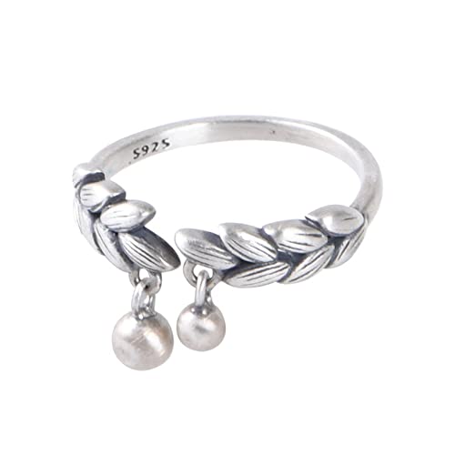 Ringe Frauen Silber, Fidget Ring Silber Steinschmätzer mit Perlen Geschenke für Damen Frauen Freundin Adjustable von Skcess