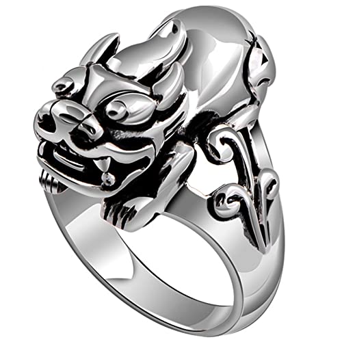 Ringe Herren, Sterlingsilber Ring Herren Silber Tier Ringe für Herren Männer Größe 68 (21.6) von Skcess