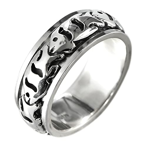 Ringe Set Silber, Verlobungsringe Silber Kleiner Fisch-Spinnring Ringe für Herren Männer Größe 65 (20.7) von Skcess