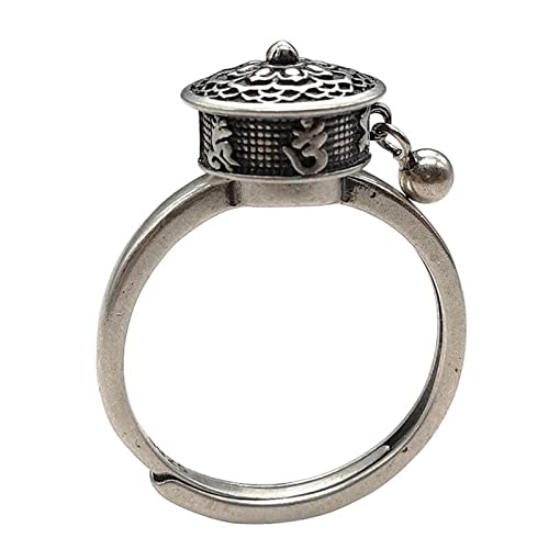 Ringe Silber, Rings Silber Rotor-Mantra Geschenke für Damen Frauen Freundin Adjustable von Skcess