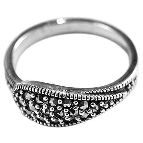 Ringe Silber, Verlobungsringe Silber Blattring Zircon Ring Geschenke für Damen Frauen Freundin Größe 57 (18.1) von Skcess