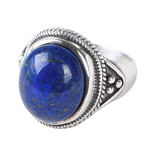 Ringe Silber 925, Ring Frauen Silber Verdrehter Vintage Lapislazuli Geschenke für Damen Frauen Freundin Größe 54 (17.2) von Skcess