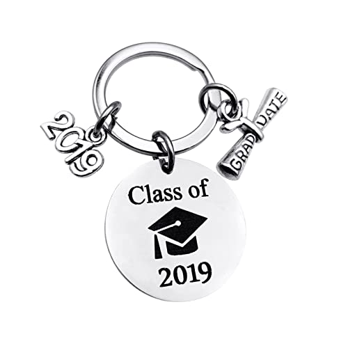 Schlüsselanhänger Personalisiert Edelstahl, Schlüsselanhänger Runder Doktorhut mit 2019-Anhänger Gravur Class of Schlüsselanhänger Silber 1 Pcs Schlüsselanhänger Personalisiert Edelstahl, Schlüsselanhänger Runder Doktorhut mit 2019-Anhänger Gravur Class of Schlüsselanhänger Silber 1 Pcs von Skcess