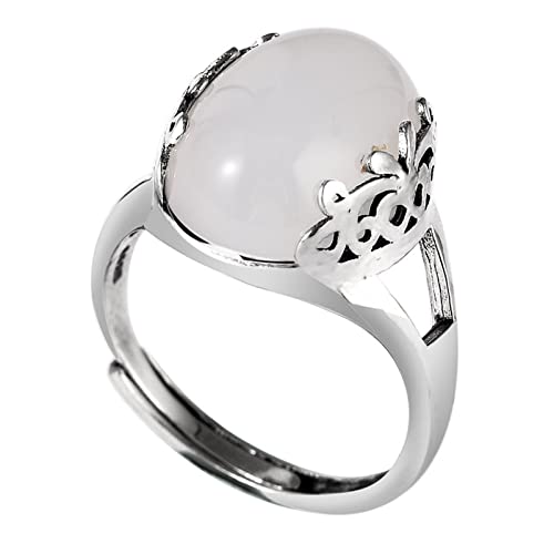 Silberring Breit, Verlobungsringe Silber Vintage-Blume Geschenke für Damen Frauen Freundin Größe 50 (15.9) von Skcess