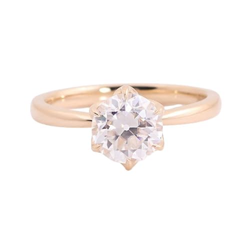 Skcess 14 Karat Gold Wedding Ring Moissanit 1 Ct Weiß, Damenring Klassisches Solitaire mit 6 Krallen Größe 53 (16.9) von Skcess