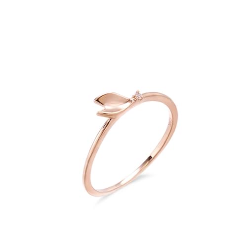 Skcess 14 Karat Roségold Partnerringe Weiß Diamant Runden, Damen Ring Eleganter Herzförmiger Runder Diamant Ringe Frauen Größe 66 (21.0) von Skcess