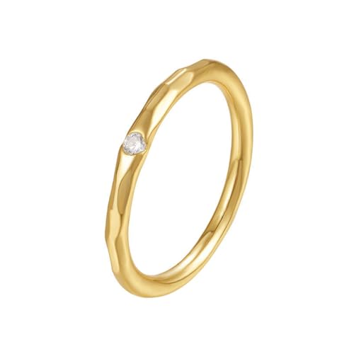 Skcess 14K Gelbgold Ring Damen Weiß Moissanite Ring Ehering 1.9X1.9mm, Rund mit Weißem Rundem Moissanit Matching Rings Größe 45 (14.3) von Skcess