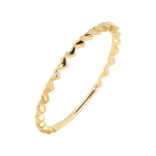 Skcess 18 Karat Gelbgold Damen Ringe, Verlobungsring Damen Herzform Ringe Frauen Größe 57 (18.1) von Skcess