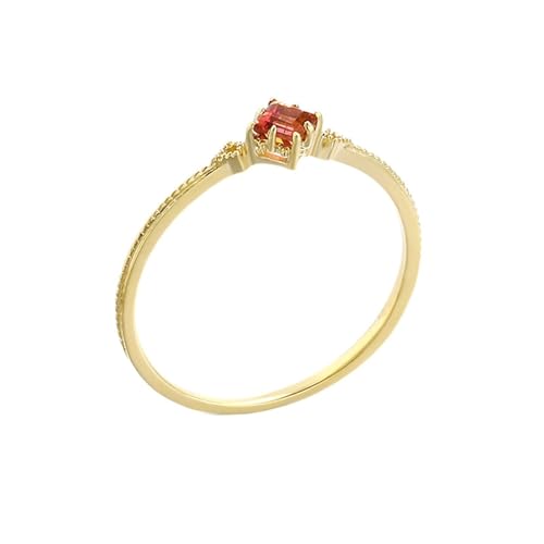 Skcess 18 Karat Gelbgold Eheringe Rosa Rosa Turmalin Prinzessin, Engagement Ring mit Quadratischem Turmalin Ringe Frauen Größe 45 (14.3) von Skcess