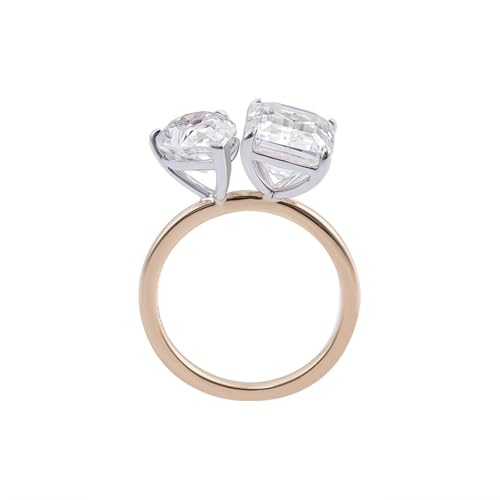 Skcess 18 Karat Gold Partnerringe Moissanit Weiß, Eternity Ring Einfach Größe 62 (19.7) von Skcess