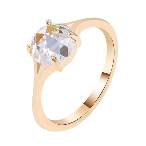 Skcess 9 Karat Gold Eternity Ring Moissanit 1 Ct Weiß, Fingerring Damen Solitär Größe 56 (17.8) von Skcess