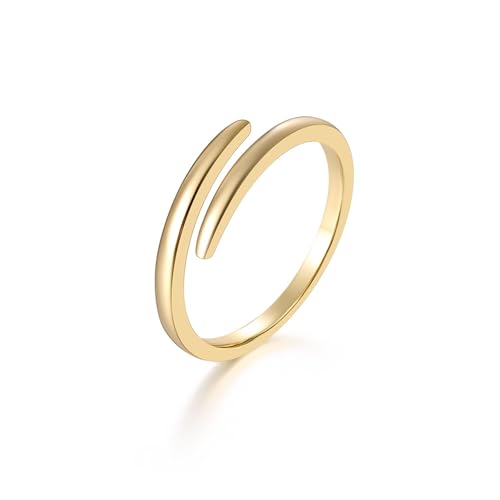 Skcess 9K Gelbgold Eternity Ring, Schlichter Ring Verlobungsringe Damen Größe 47 (15.0) von Skcess