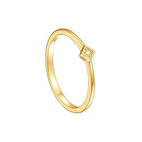 Skcess 9K Gelbgold Eternity Ring Weiß Moissanite Ring, Rund mit Weißem Rundem Moissanit Ring Women Größe 53 (16.9) von Skcess