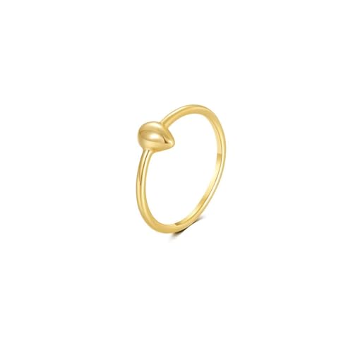 Skcess 9K Gelbgold Fingerring Damen, Wassertropfen Engagement Ring Größe 62 (19.7) von Skcess