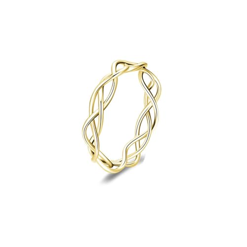Skcess 9K Gelbgold Partnerringe, Unregelmäßige Linien Ehering Damen Größe 57 (18.1) von Skcess