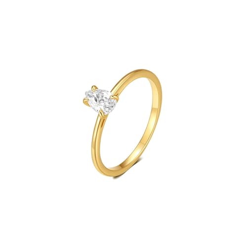 Skcess 9K Gelbgold Partnerringe Weiß Moissanite Ring, Wassertropfenförmiger Solitär Damenringe Größe 49 (15.6) von Skcess