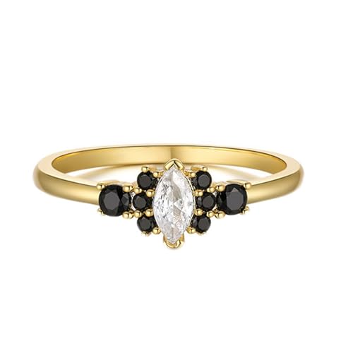 Skcess 9K Gelbgold Ring Frauen Weiß Moissanite Ring, Elegant Ehering Damen Größe 57 (18.1) von Skcess