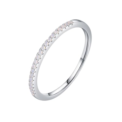 Skcess 9K Weißgold Eheringe Pink Kristall, Rund Partner Ringe Damen Größe 60 (19.1) von Skcess