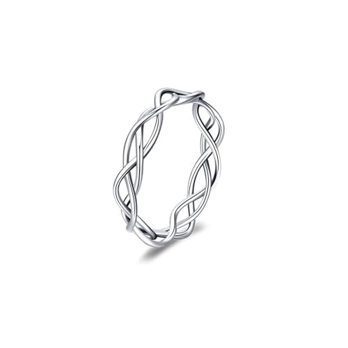 Skcess 9K Weißgold Engagement Ring, Unregelmäßige Linien Promise Ring Damen Größe 60 (19.1) von Skcess