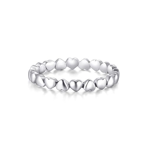 Skcess 9K Weißgold Ringe Damen, Herz Ehering Größe 53 (16.9) von Skcess