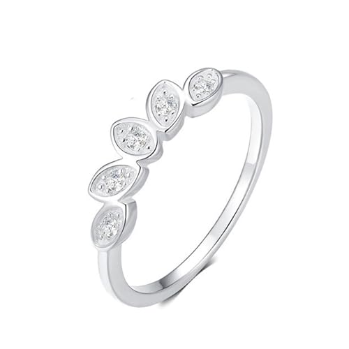 Skcess 9K Weißgold Ringe Damen Weiß Moissanite Ring, Krone mit Blatt Engagement Ring Größe 57 (18.1) von Skcess