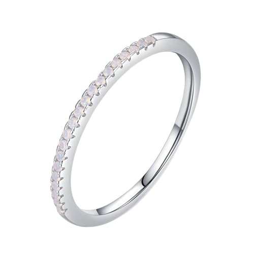 Skcess 9K Weißgold Verlobungsring Weiß Moissanite Ringe 1mm, Zierlich Ehering Damen Größe 50 (15.9) von Skcess