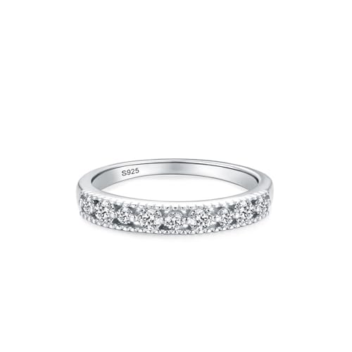 Skcess Damen Ringe 925 Sterlingsilber, Damenring Weiß Zirkonia Ring Eleganter Stil Größe 57 (18.1) von Skcess