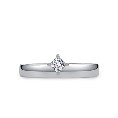 Skcess Damenring 925 Sterlingsilber, Ring Women Weiß Zirkonia Ring Schlichte Vierzackige Solitärringe Größe 57 (18.1) von Skcess