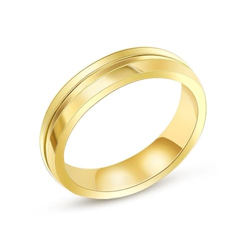 Skcess Edelstahl Herren Ring, Männer Ringe Gold Polierte 5-Mm-Nut Ringe für Herren Männer Größe 62 (19.7) von Skcess