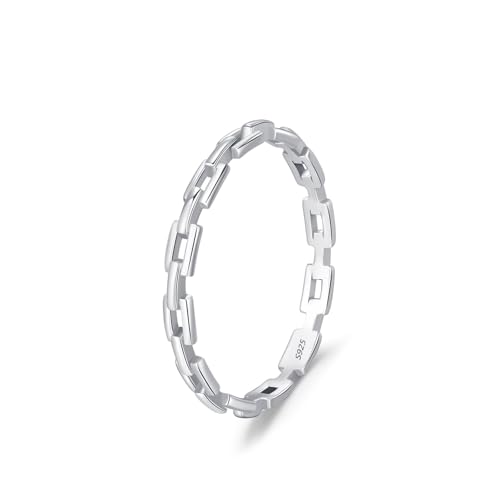 Skcess Fidget Ring Damen 925 Sterlingsilber, Damen Ring Ohne Edelstein Hohlkettenring Größe 54 (17.2) von Skcess